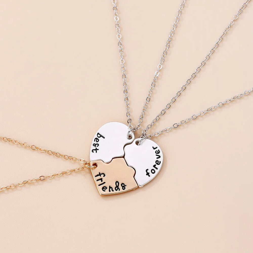 Elviragirl 3Pcs/set Sun Moon Star Pendant Necklace for Girl Kids Friendship BFF Neckla close-up view