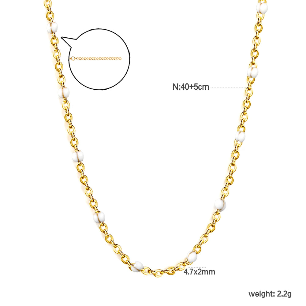 LUXUKISSKIDS Sweet Multicolor Drip-Oil Beads Necklace Women's Bohemia Stylish Clavicl alternate view