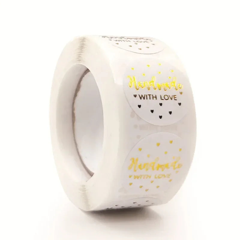 500pcs handmade with Love Stickers Baking label wedding sticker party label decoratio alternate view
