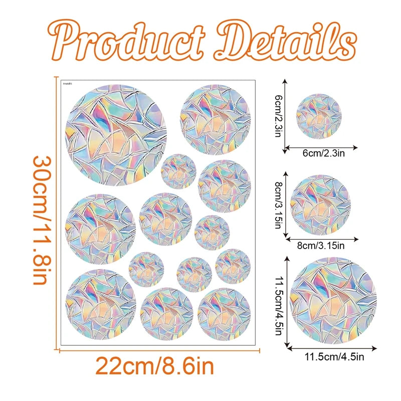 Rainbow Suncatcher Window Stickers | PVC Cat Butterfly Prism Glass Decal lifestyle view