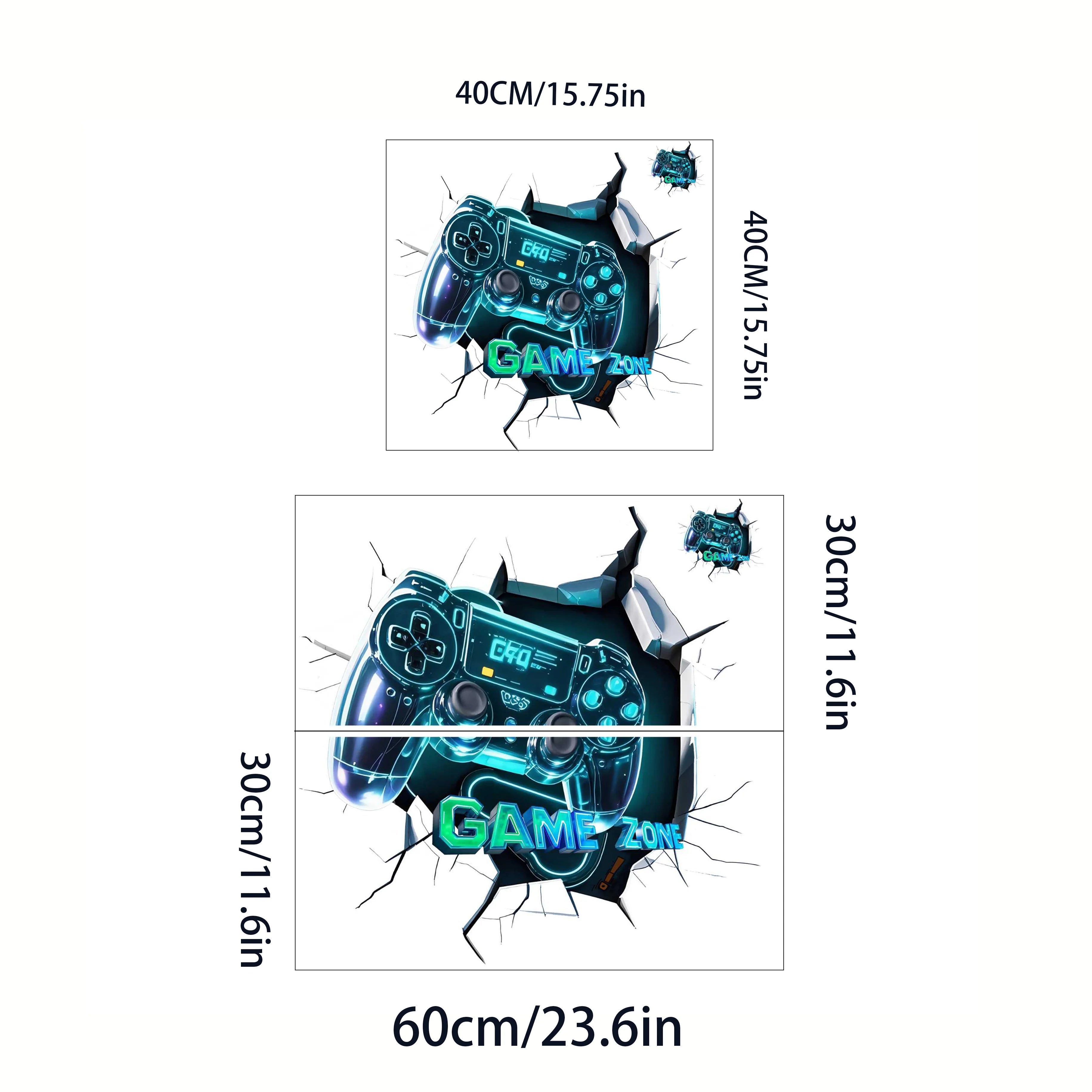 3D Visual Wall Sticker | Game Console Atmosphere Decal close-up view