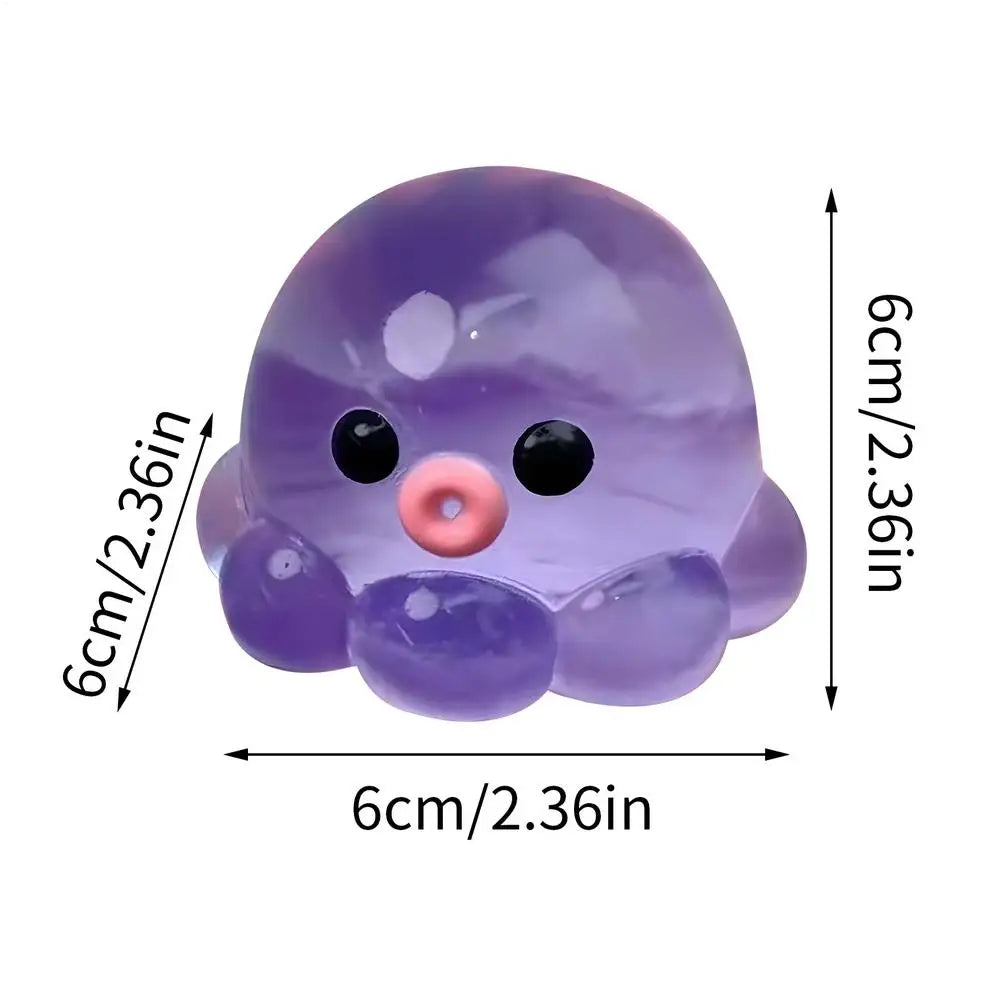 Glowing Octopus Bubble Pop Fidget Toy | Squeeze Sensory Ball with Soft Popping Sounds close-up view