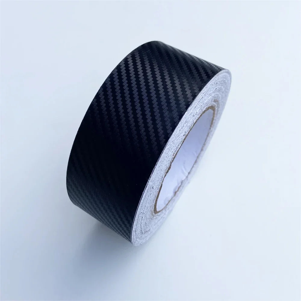 Carbon Fiber Vinyl Car Sticker Waterproof Glossy Black Matte Black Wrap Roll detail view