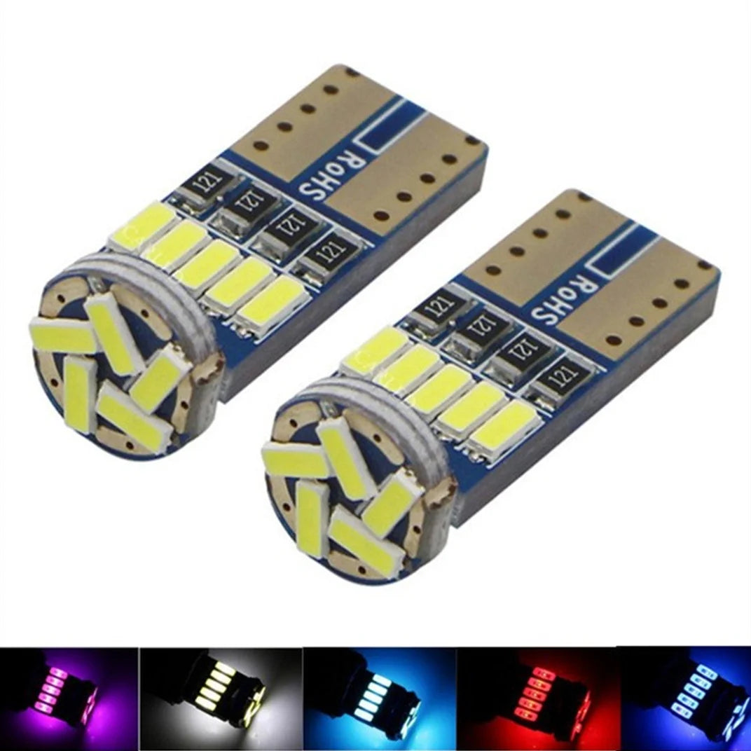T10 W5W 4014 15SMD LED Canbus Bulbs | High Power 6000K White No Error close-up view