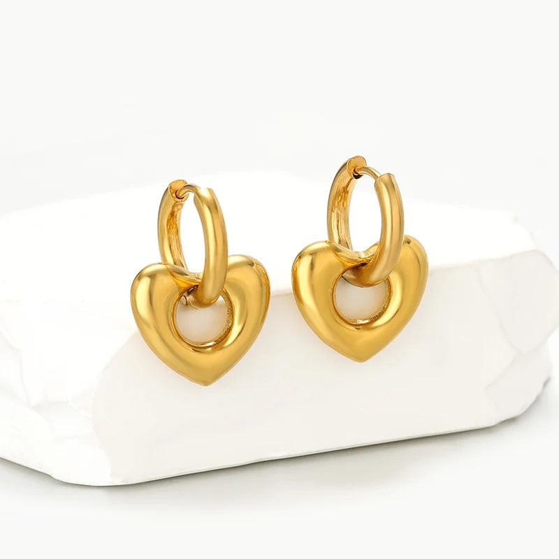 10pcs Stainless Steel Hoop Earrings Set | Fashion Huggie Earrings for Women and Men close-up view