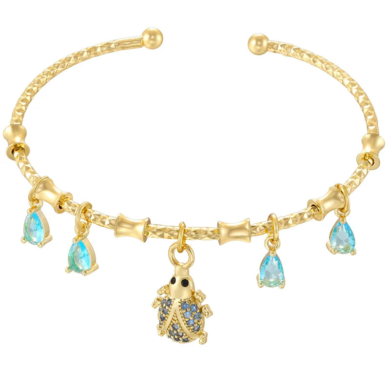 Candy Bracelet Ladies Golden Color Romantic Round Charm Bracelet Ladies Birthday Gift Me detail view