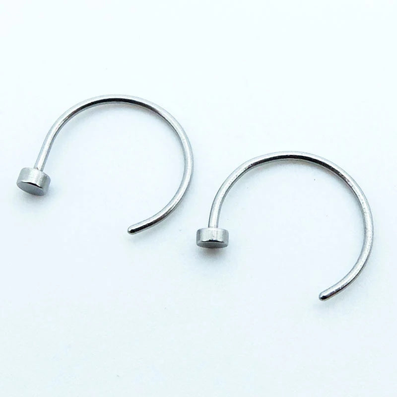 5PC Stainless Steel Women Nostril Nose Hoop Stud Rings Clip on Nose Rings Fake Nose Ea close-up view