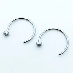 5PC Stainless Steel Women Nostril Nose Hoop Stud Rings Clip on Nose Rings Fake Nose Ea close-up view