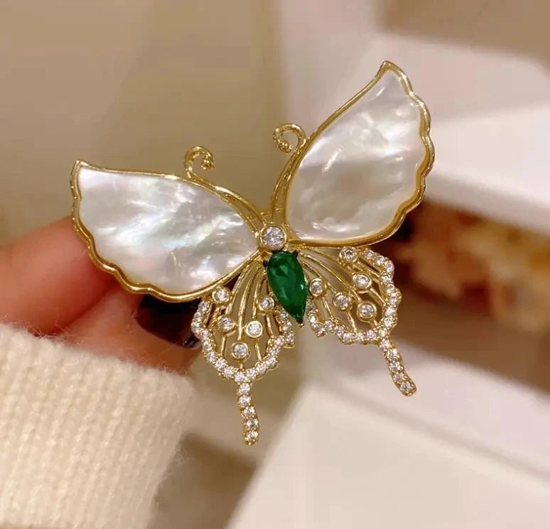 Retro Blue Crystal Big Waterdrop Pendant Brooch for Women Full of Rhinestone Brooch Pin Clothing Accessories Vintage Jewelry
