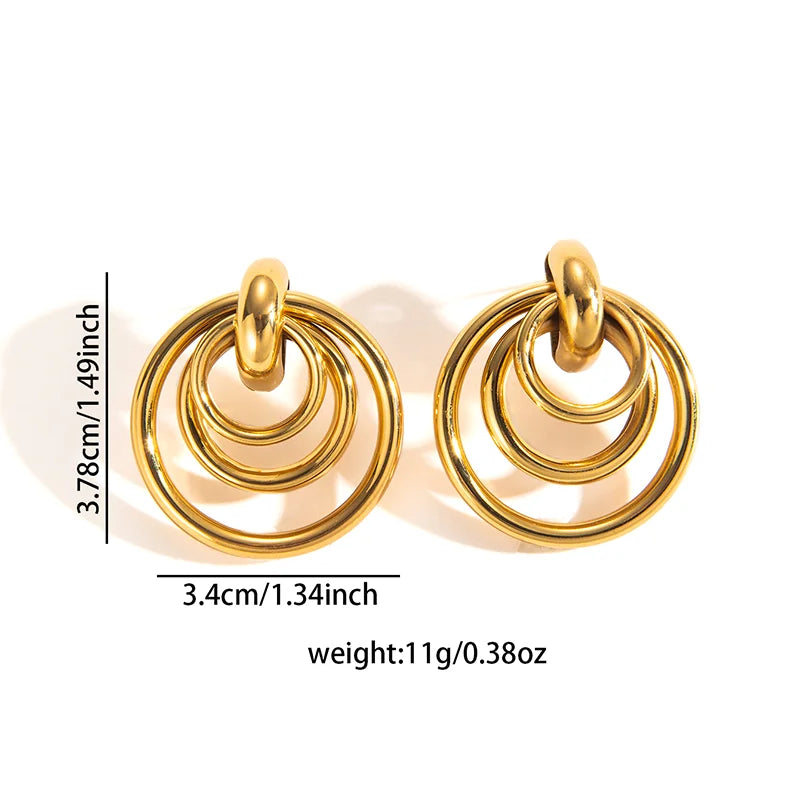 316L Stainless Steel Hoop Earrings for Men Women | Geometric Drop Earrings detail view