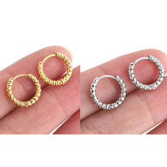 6pcs Stainless Steel Hoop Earrings Set | Hypoallergenic Korean Style Earrings for Wome close-up view