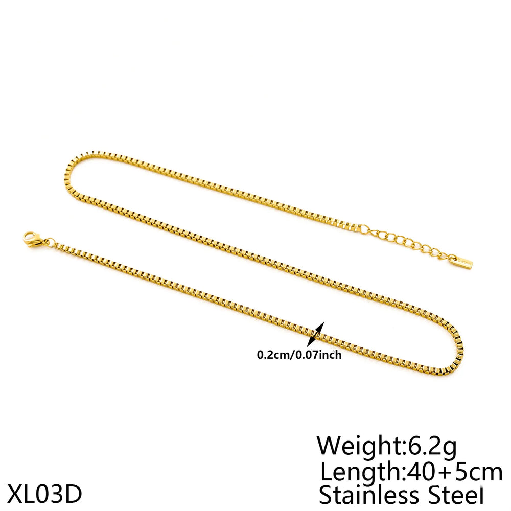 Dainty Gold Layered Bead Chain Necklace | Stainless Steel Star Pendant Jewelry close-up view