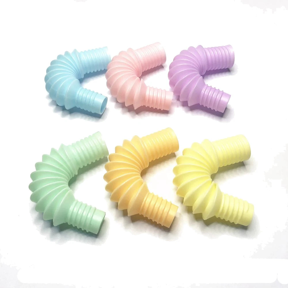 10-20PCS Mini Pop Tubes Fidget Toys Rainbow Sensory Antistress Plastic Bellow Stres additional angle