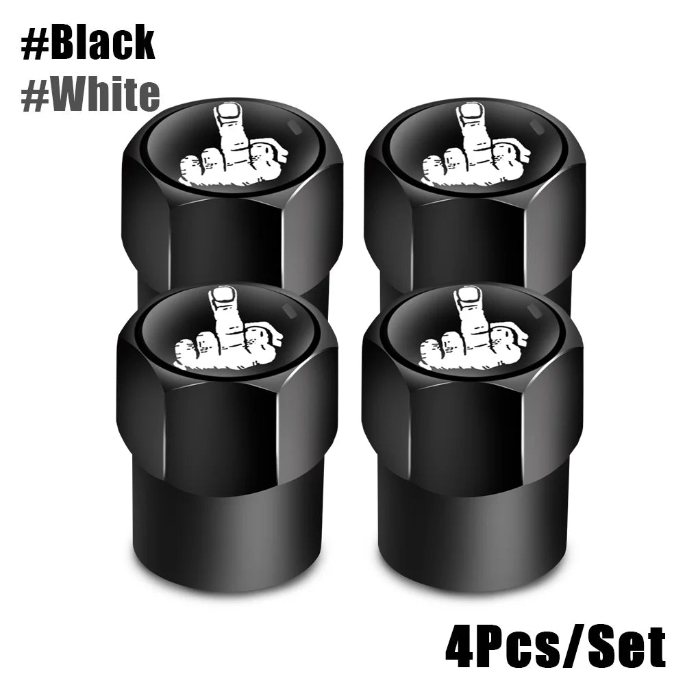 Red Skull Logo Valve Caps 4 Pcs Aluminum Alloy Tire Stem Covers alternate view