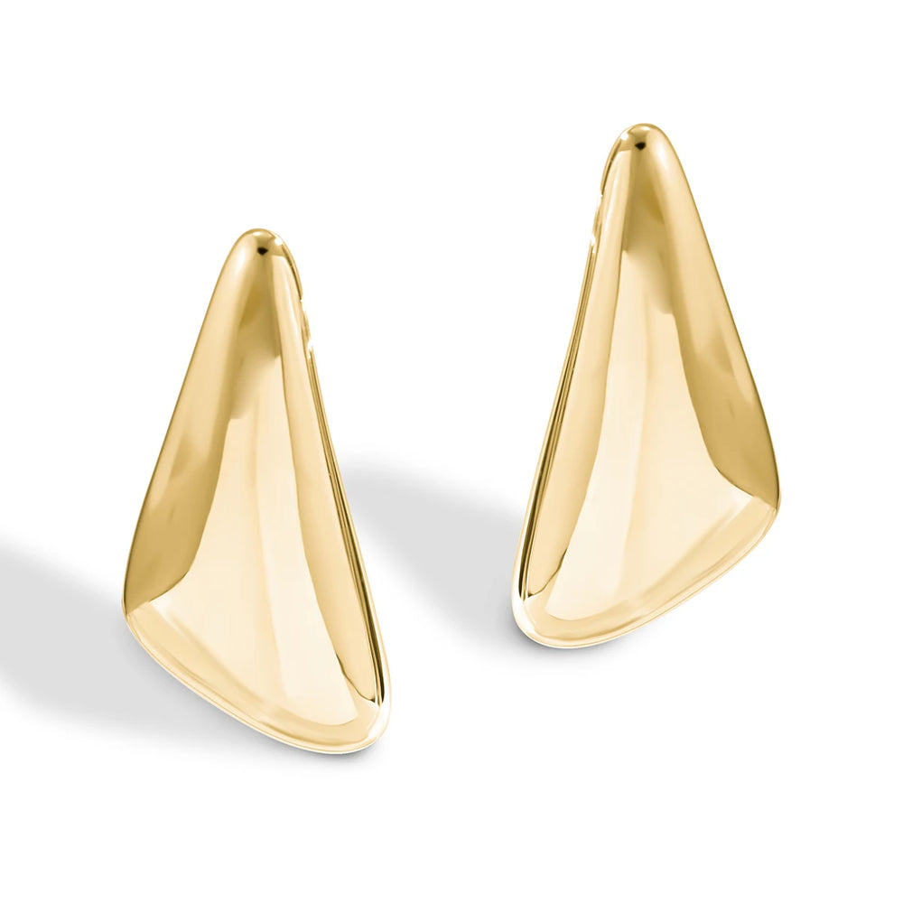 Ingemark Vintage Smooth Metal Triangle Stud Earrings Women Trend Goth Geometric Pierci close-up view