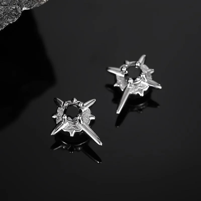 1Pair Zircon Star Magnet Ear Clip Stud Earrings for Men Women Couple Without Ear Hole lifestyle view