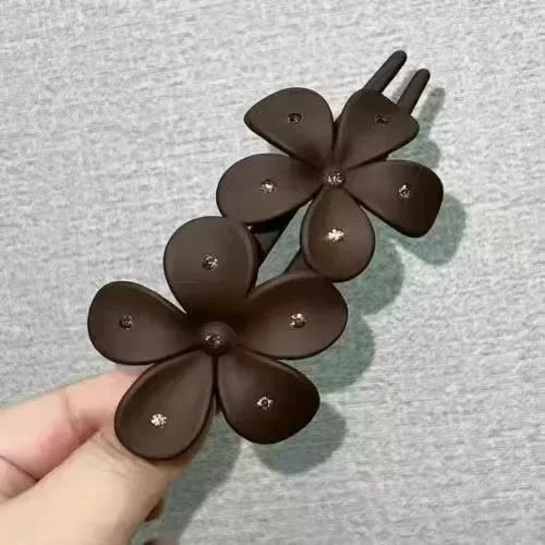 Flower Hair Clip Headdress Women Hair Clips Back Head Spoon Coiled Hair Hairpin Large Duckbill Clip Ponytail Clip