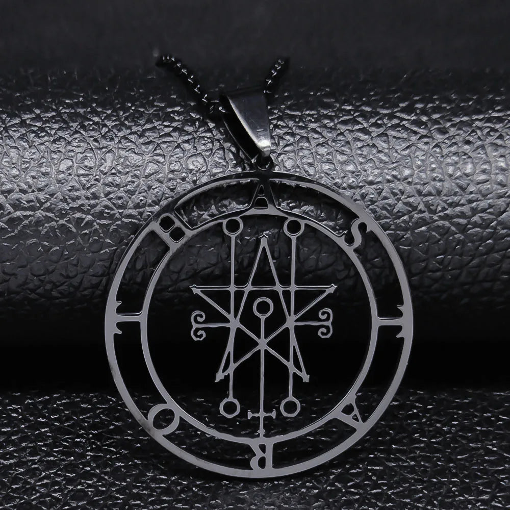 Astaroth Sigil Goetia Stainless Steel Necklace Solomon Demon Seal Satan Sigil sataniq alternate view