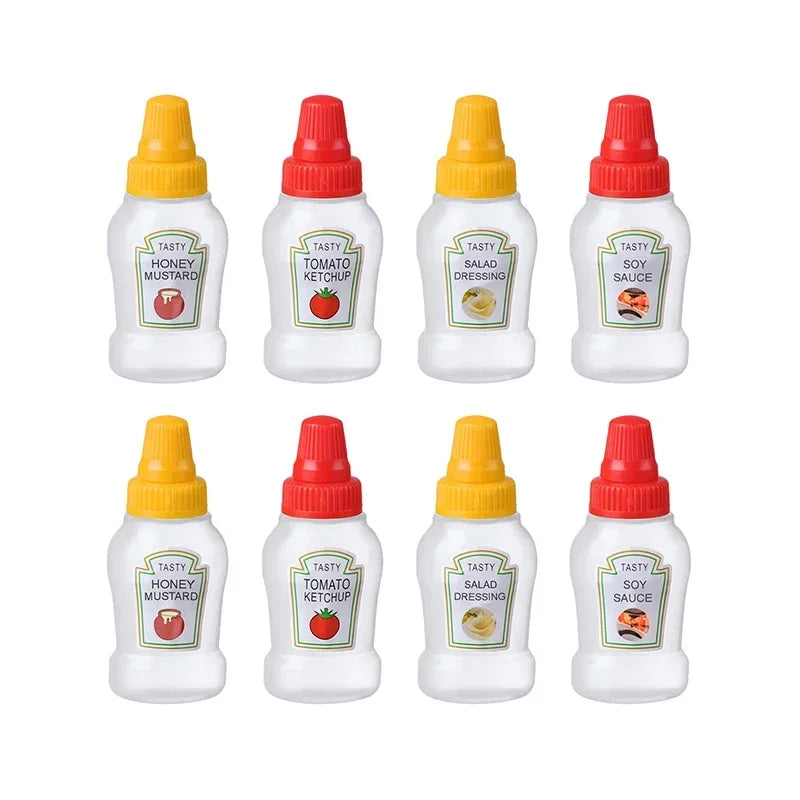 Mini Squeeze Condiment Bottles | 25ml Portable Camping Ketchup Oil Cruet Set detail view