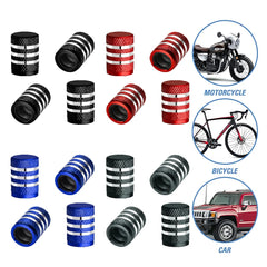 4PCS Aluminum Alloy Tire Valve Stem Caps with Plastic Liner