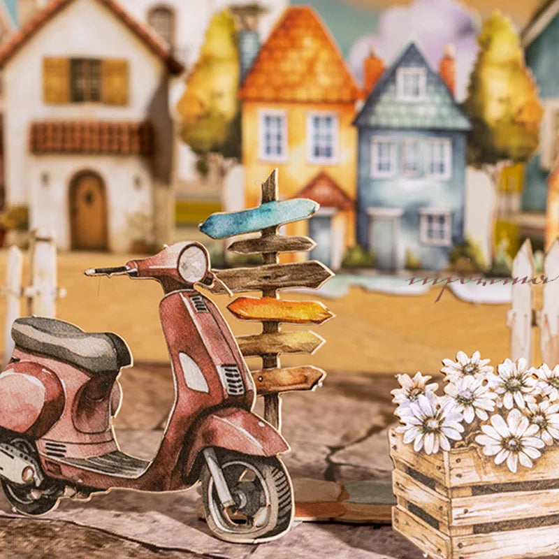2Style 60Pcs/bag cabin landscaping hard card stickers pack DIY handbook material phon alternate view