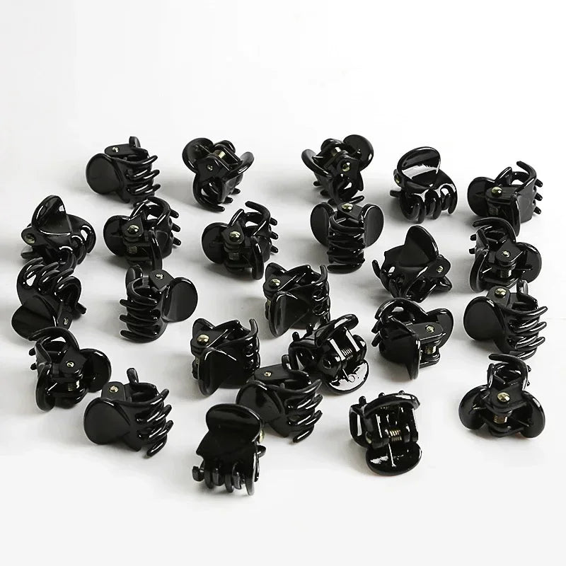 10/60pcs Mini Hair Claw Clips for Women Girls Korean Small Black Transparent Plastic Clips Hairpin Kids Hair Styling Accessories