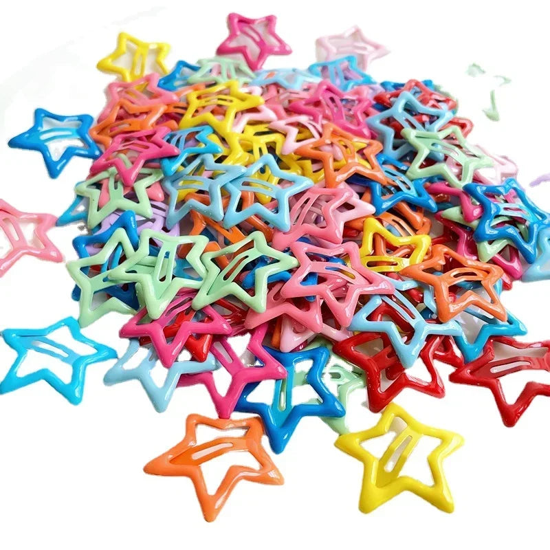 10pcs Colorful Star BB Hair Clips Girls Y2K Cute Star Barrettes Women Simple Metal additional angle