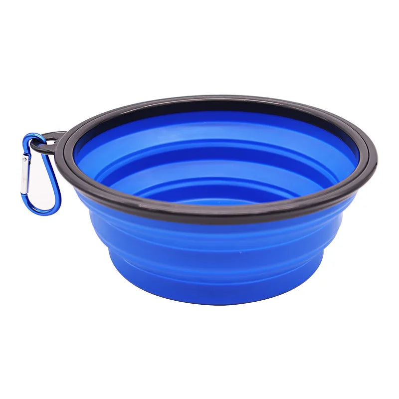 Portable Foldable Dog Bowl | Soft Silicone Travel Bowl for Food and Water close-up view
