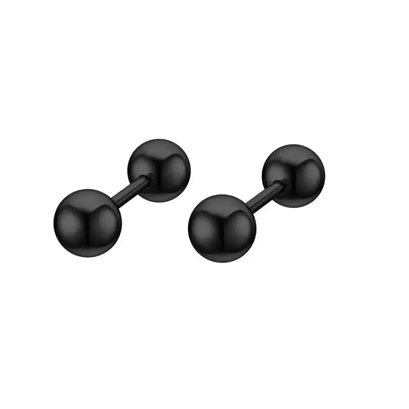 2pcs 16G Stainless Steel Stud Earrings, Small Ball Screwback Earrings Ear Bone Nail Lip Piercing Body Jewelry Accessory