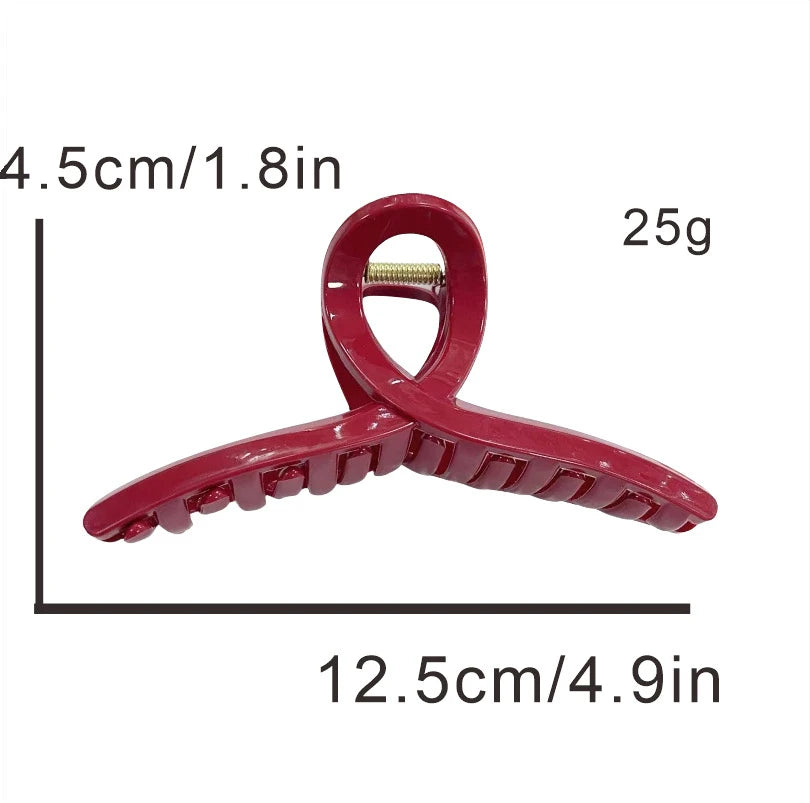 13cm Large Cross Safe Soft Silicone Hair Claw Clips Women's High Elastic Shark Grip Deformable Anti Collision Hair Accessories K