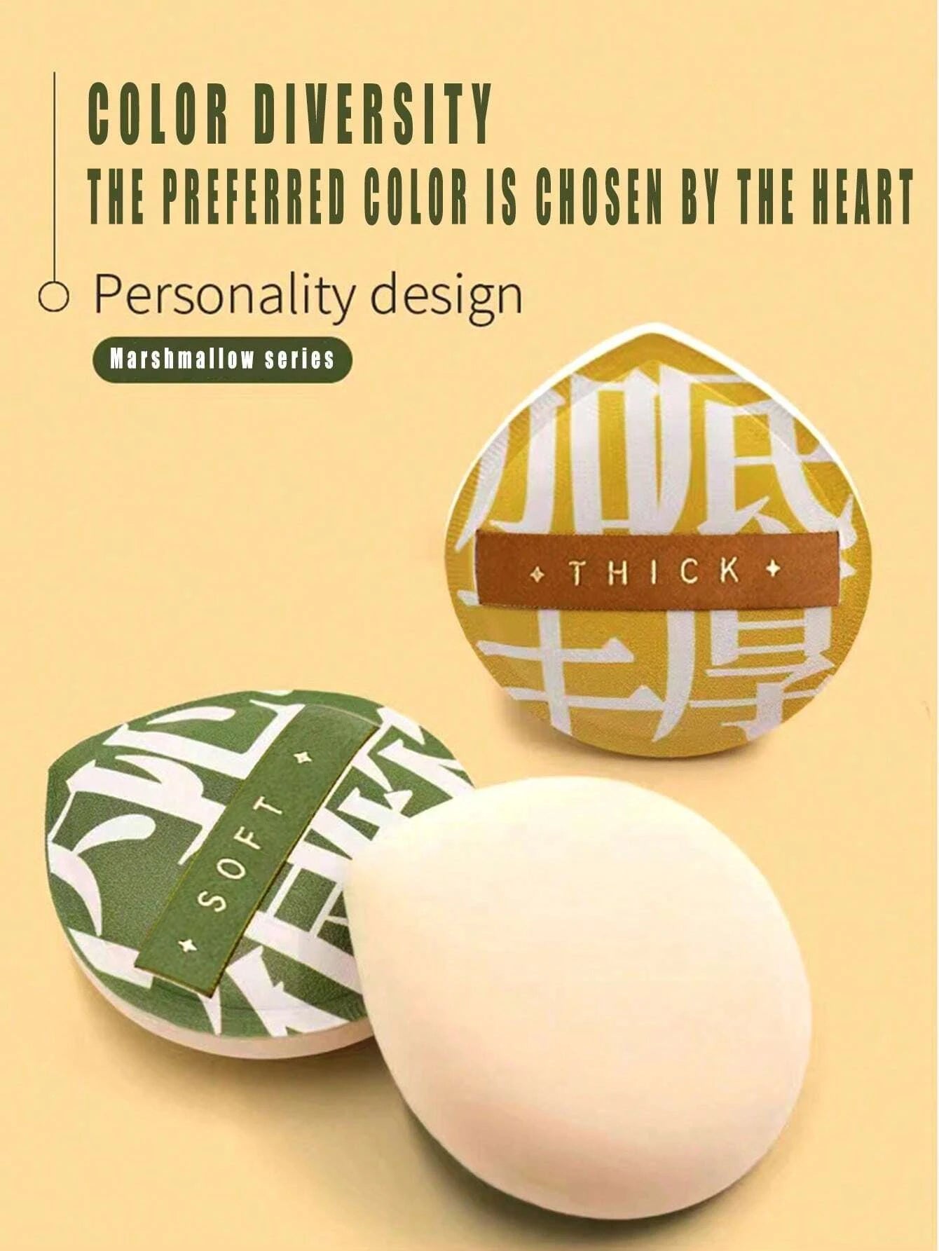 1/2Pcs Soft Non-Eating Foundation Sponge Puff | High Density & Bouncy Makeup Sponge lifestyle view