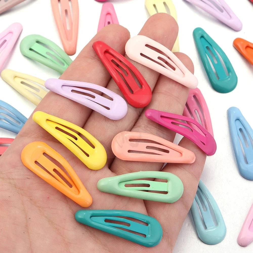 30pcs 3cm Colorful BB Hair Clips Girls Water Drop Shape Hairpin Cute Princess Barrett lifestyle view