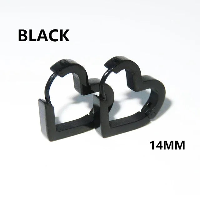 Geometric Hoop Earrings for Men and Women | Stainless Steel Punk Studs lifestyle view
