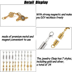 Heart Round Magnetic Clasps Set | DIY Jewelry Connector Charms detail view