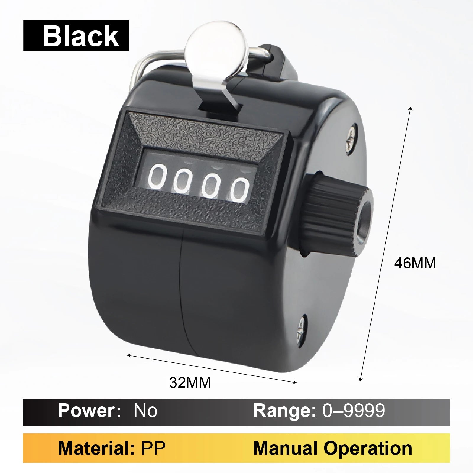 Manual Counter Mechanical Tally Handheld Rotary Clicker Counter | Resettable People C alternate view