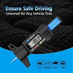 Digital Tire Tread Depth Gauge | 0-25mm LCD Caliper Tool