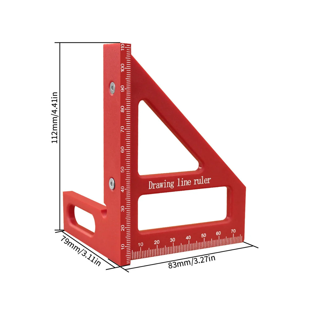 Multi-Angle Measuring Ruler | 45/90 Degree Plastic Carpenter Square & Miter Triangle Too detail view