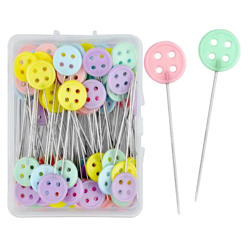 100/50Pcs Patchwork Pins Dressmaking Pins Sewing Embroidery Tools Needle Fixed Metal Button Pins DIY