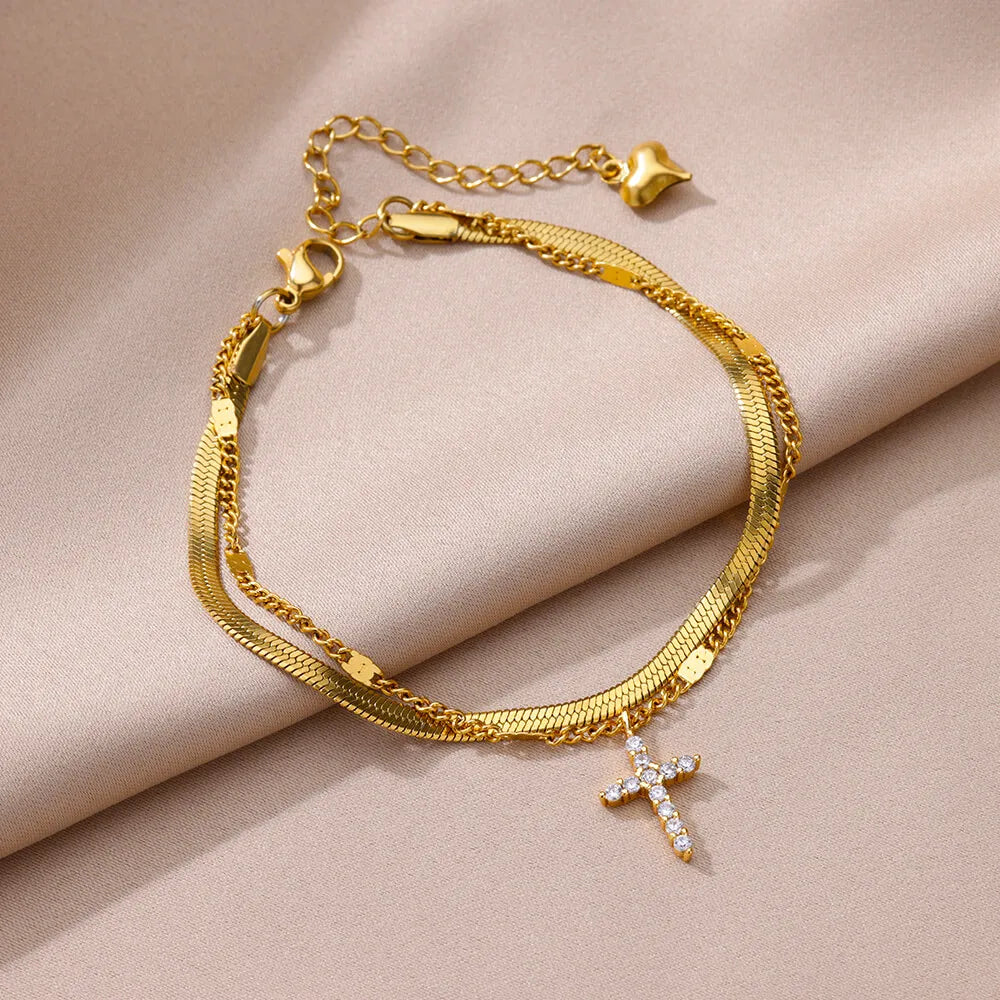 Anklets for Women Summer Beach Accessories Stainless Steel Imitation Pearl Chain Anklet detail view