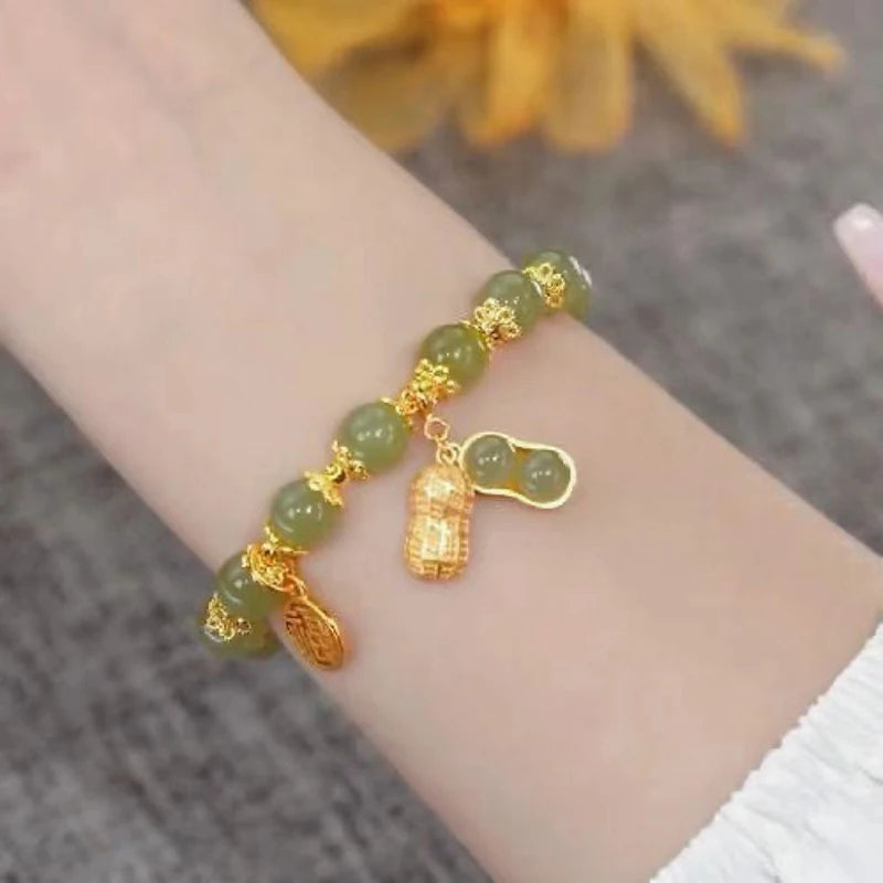 Crystal Butterfly Pendant Bracelet | Colorful Glass Bead Jewelry for Women close-up view