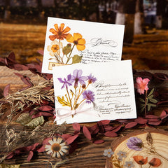 Journal GO 50pcs Dried Flower Collection PET Stickers Decorative Handmade Scrapbooking Material Diary Album Craft Card DIY Label
