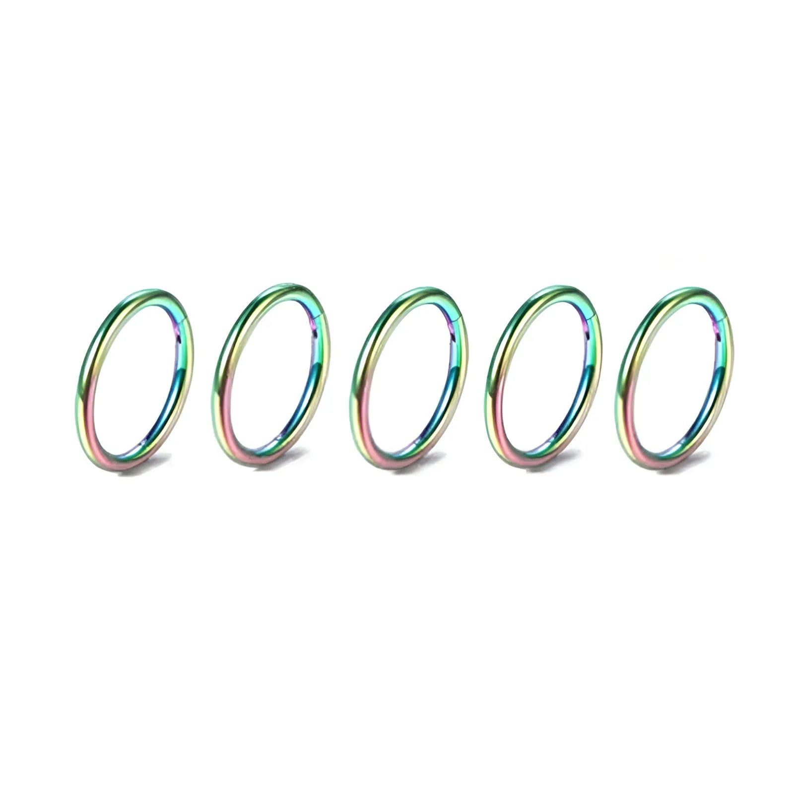 5/10Pcs 16G Nose Ring Hoop Stainless Steel Hinged Nose Rings Septum Clicker Tragus He lifestyle view