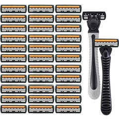 3-Layer Shaver Sack Premium Stainless Steel Safety Razor with Replaceable Blades - Smooth and Comfortable Shave for Men and Wome
