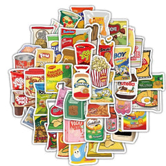59PCS Classic Snacks Graffiti Stickers | Waterproof Decals for Laptop Skateboard Bicycle detail view