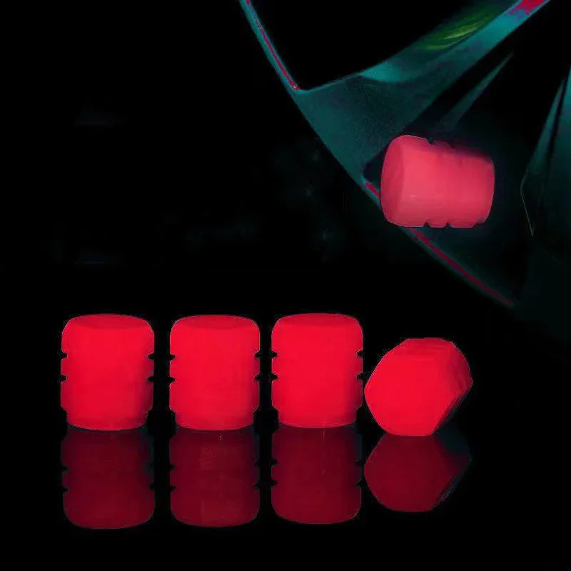 Luminous Valve Caps for Car Motorcycle Bike Wheels close-up view