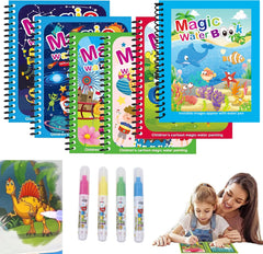 Magic Water Drawing Book Children Painting Book Reusable Coloring Book with Pen for Boys Girls Birth