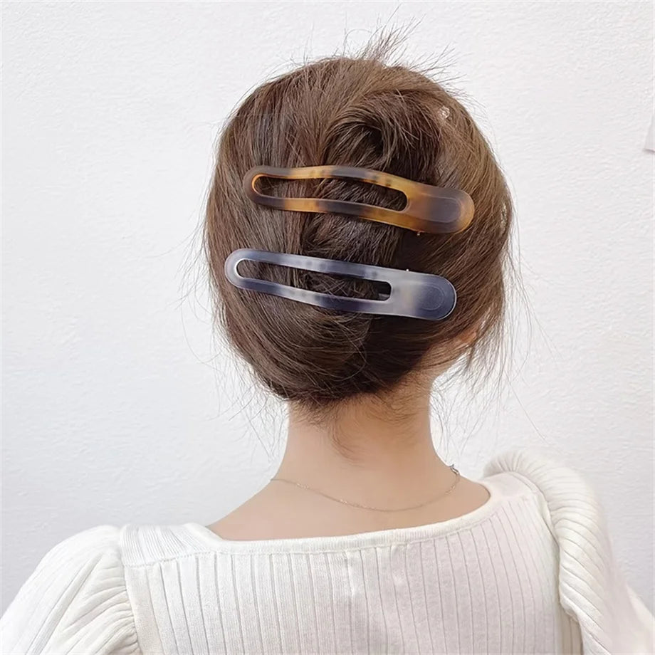 New Acrylic Matte Duckbill Hair Claws Barrettes Bow Solid Color Hair Clips Hair Acces alternate view
