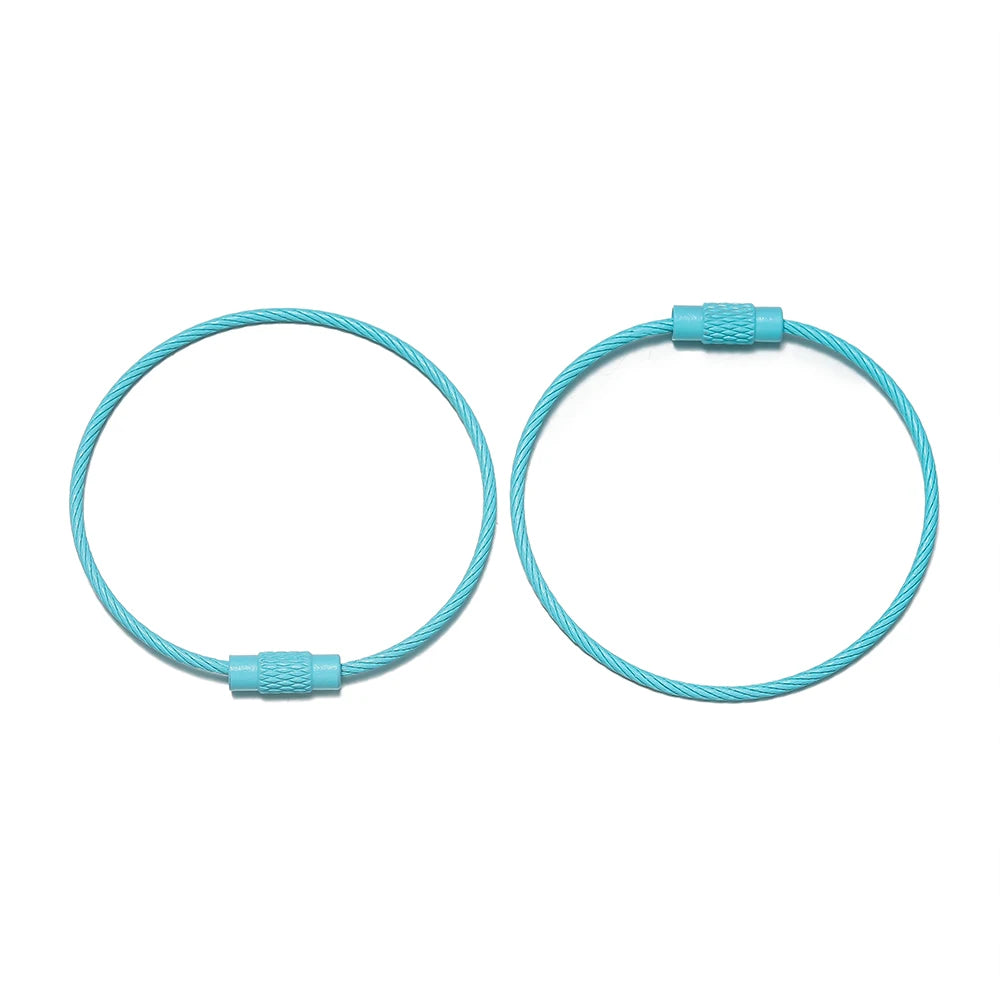 10pcs/lot 50mm Iron Key Ring Colorful Keychain Rings Screw Lock for Jewelry Making Ke alternate view