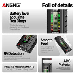 ANENG BT167 Battery Level Detector | Multifunctional Battery Tester for 1.5V and 9V Ba close-up view