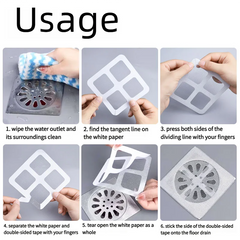 Floor Drain Sticker, Insect-proof Self-adhesive Bathroom Hair Filter Net, Sewer Filter, detail view